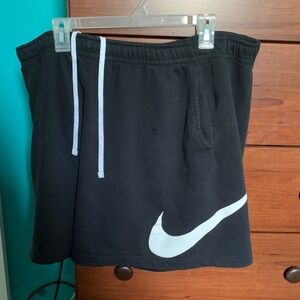 Nike Black Skirt with White Swoosh and Drawstring